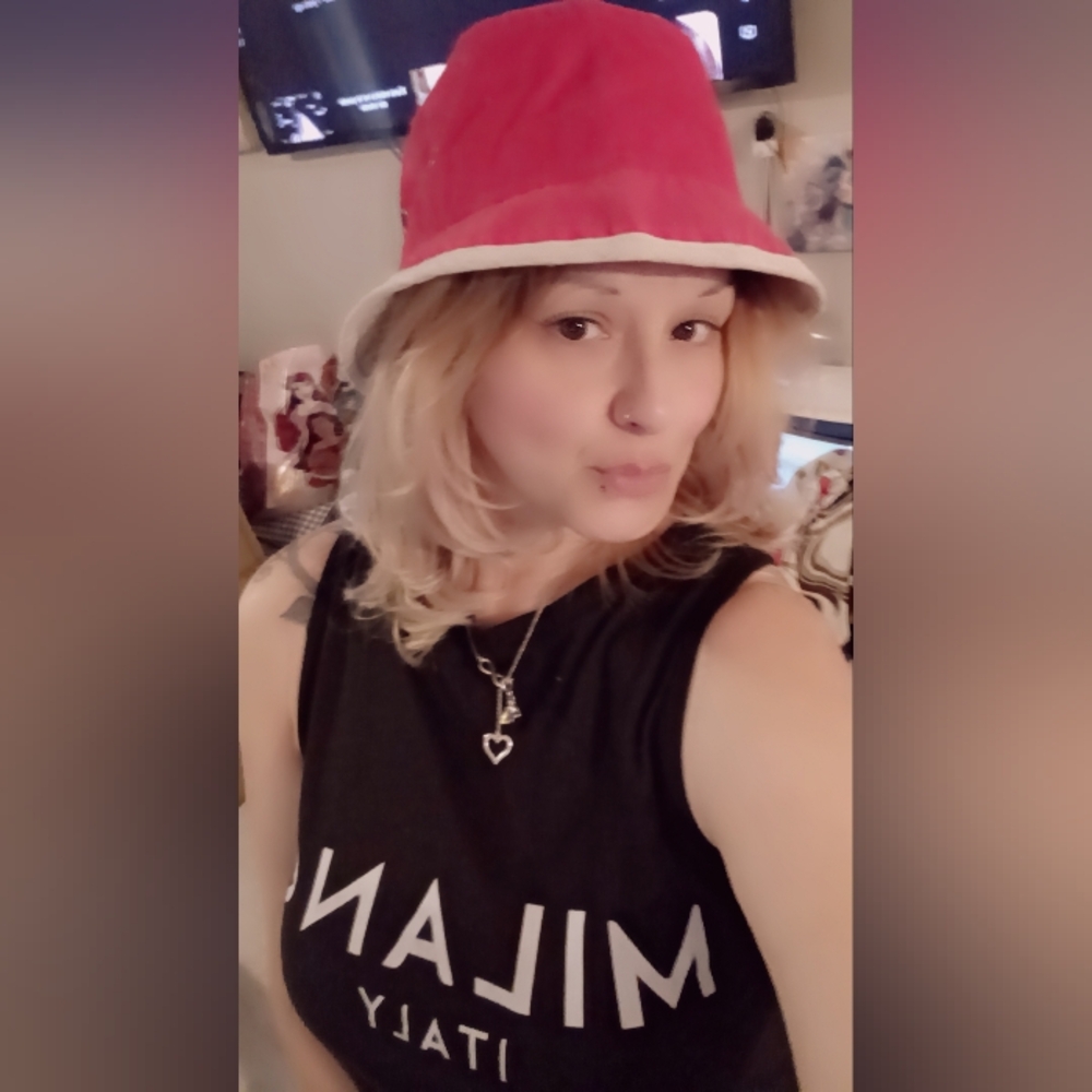 Red and White Sporty Bucket Hat